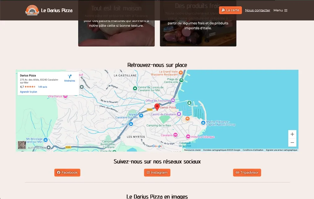 Darius Pizza homepage